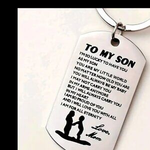 Son Keychain from Mom Son Gift from Mom Son Keyring Son Christmas Gift for Son